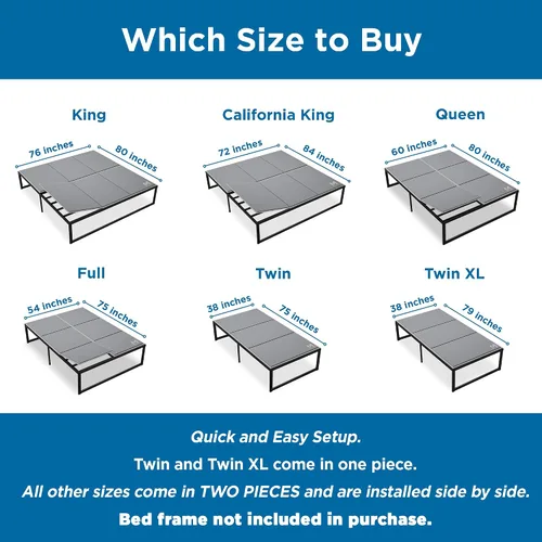 Vista 4 de Meliusly Premium 10mm Base para Cama Individual 2-Pack (96,5x190,5 cm) Diseño de Tablero de Cama de Perfil Bajo con Patente Pendiente - Bases