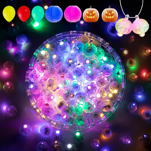 Vista 12 de Aogist - 50 piezas de luces de globo con gancho, tiempo de espera prolongado, mini luz impermeable para fiesta de cumpleaños, boda, Navidad