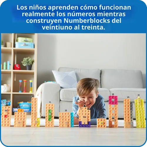 Vista 3 de hand2mind MathLink Cubos Numberblocks Juego de Actividades 21-30, 20 Actividades de Aprendizaje Preescolar, Bloques de Conteo, Cubos de Enlace