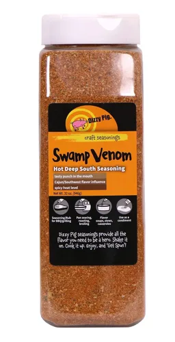 Vista 7 de Dizzy Pig Barbecue Company Swamp Venom Hot Deep South Seasoning (8 oz Shaker)