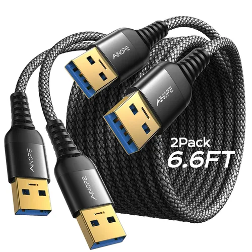 Vista 11 de AINOPE Cable USB a USB, cable USB 3.0 A a A macho a macho [nunca se rompe], cable tipo A de doble extremo compatible con cajas de disco duro, KVM