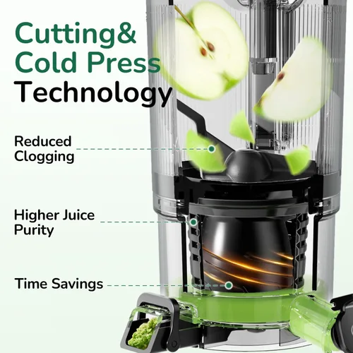 Vista 9 de Canoly 3-in-1 Cold Press Juicer C16, Makes Juice & Sorbet & Nut Milk 6" Extra Wide Feed Chute, Durable AC Brushless Motor, Self Precut System