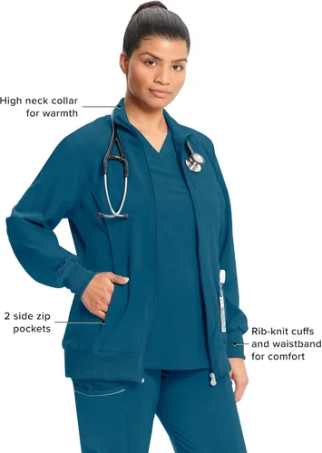 Vista 57 de Infinity by Cherokee 2391A - Chaquetas médicas con cremallera frontal para mujer, tela elástica en 4 direcciones