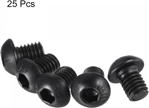 Vista 3 de uxcell Tornillos de cabeza de botón hexagonal M6x8mm Tornillos de acero de aleación 25pcs