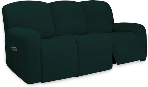 Vista 149 de PureFit Funda súper elástica para sofá reclinable con bolsillo, funda de sofá suave y antideslizante de elastano, lavable, protector de muebles