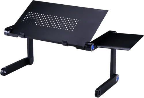 Vista 6 de Bandeja de escritorio ergonómica con ventilación para computadora portátil (16.535 x 10.236 in con alfombrilla de mouse y ventiladores dobles, negro)