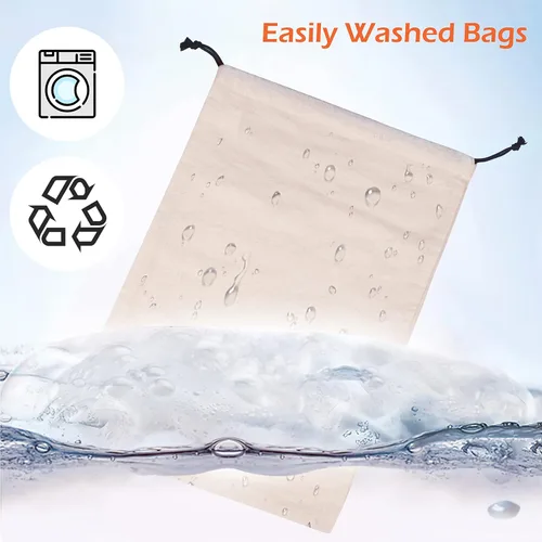 Vista 4 de misslo Conjunto de 3de algodón transpirable Dust-proof Cordón Bolsa de almacenamiento multifuncional bolsa