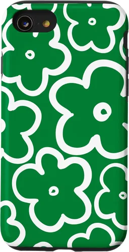 Vista 13 de Funda para iPhone 12 Pro Max con diseño de flores silvestres grandes, color verde y blanco