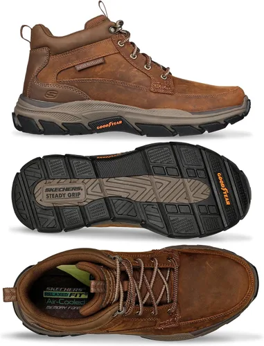 Vista 6 de Skechers Respected-Boswell Mid Top - Tenis de cuero con puntera tipo mocasín para hombre