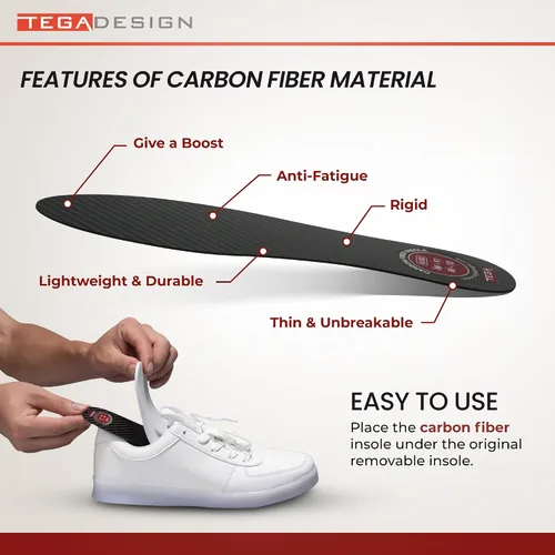 Vista 5 de TEGA Plantilla de fibra de carbono (1 par) – para dedos de césped, fracturas de pies, hallux rigidus y limitus – Inserto rígido para zapatos