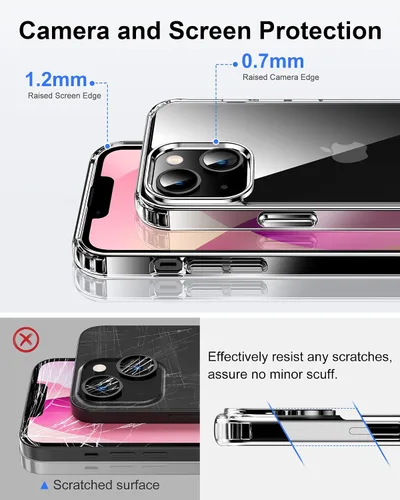 Vista 425 de HOOMIL Funda para iPhone 7 Plus/iPhone 8 Plus de 5.5 Pulgadas, sin amarillamiento, protección contra caídas, cubierta trasera dura transparente