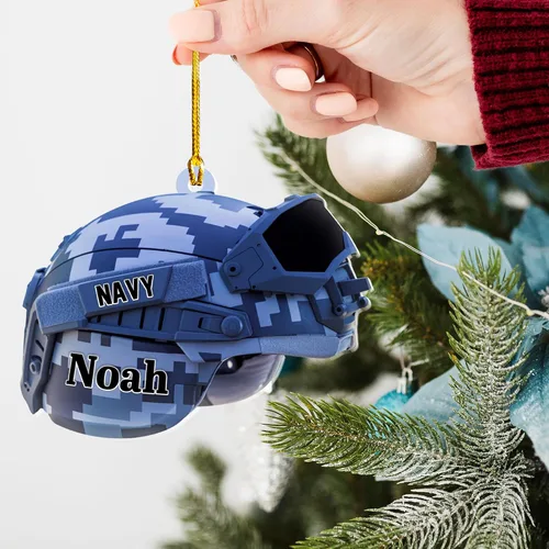 Vista 2 de Adornos de Navidad del ejército estadounidense, adorno de veterano para hombres y mujeres, adornos patrióticos para decoración de árbol de Navidad