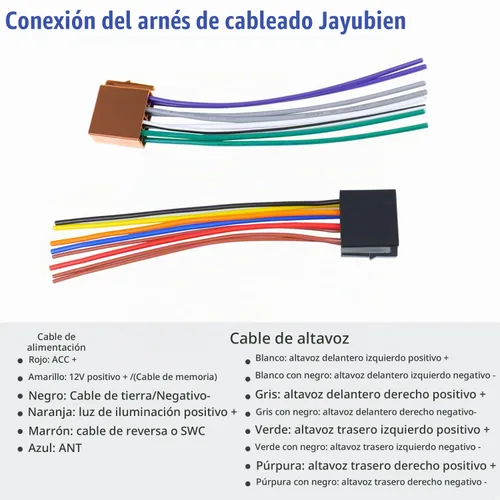 Vista 3 de Adaptador de arnés de cable para radio estéreo de coche, arnés de cable de radio ISO de 16 pines con conector de acoplamiento reemplazable