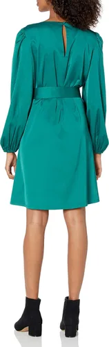 Vista 2 de The Drop shopdandy - Vestido elástico sedoso con cinturón para mujer
