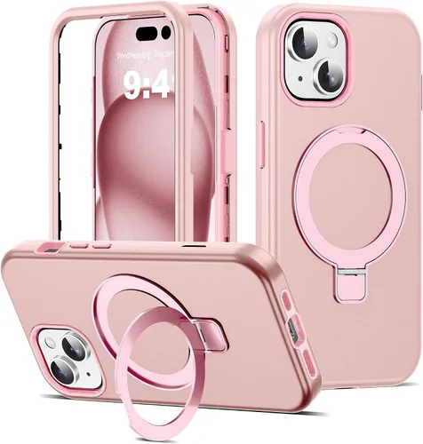 Vista 64 de Funda compatible con iPhone 13 y 14 de 6.1 pulgadas con soporte de anillo magnético [protección militar contra caídas] [compatible con Mag-Safe]