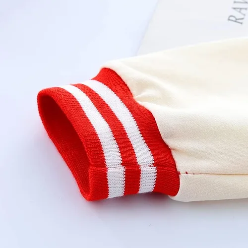 Vista 5 de Ropa deportiva para bebés, ropa para niños y niñas, chaqueta de béisbol+camiseta+pantalón, 3 piezas, ropa escolar para niños