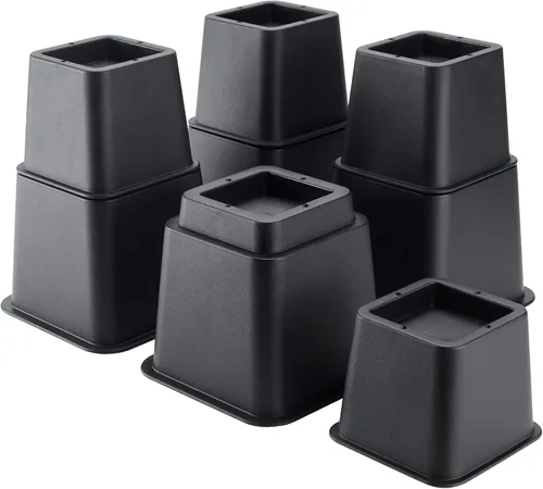 Vista 10 de BTSD-home Elevadores de cama ajustables de 12 pulgadas, resistentes, elevación en alturas de 1,2,3,4,5,6,7,8,9,10,11,12 pulgadas para sillón, sofá
