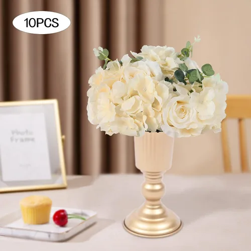 Vista 9 de DONSU Ramo de bolas de flores, 10 bolas de flores falsas de 11.8 pulgadas de diámetro, arreglos artificiales para el hogar, boda, centro de mesa