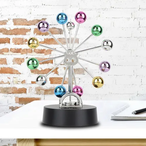 Vista 7 de Bola eléctrica de péndulo Newton para decoración de escritorio, 4 pilas AA (no incluidas)