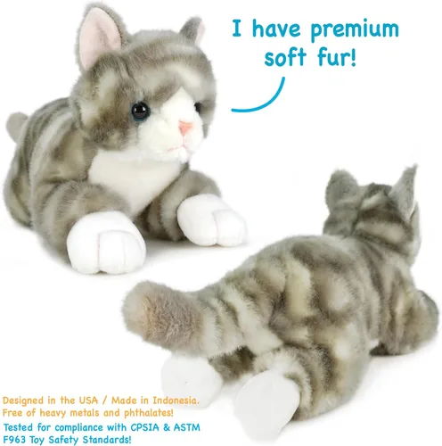 Vista 5 de TigerHart Gavin The Grey Tabby Cat - Peluche de 13 pulgadas
