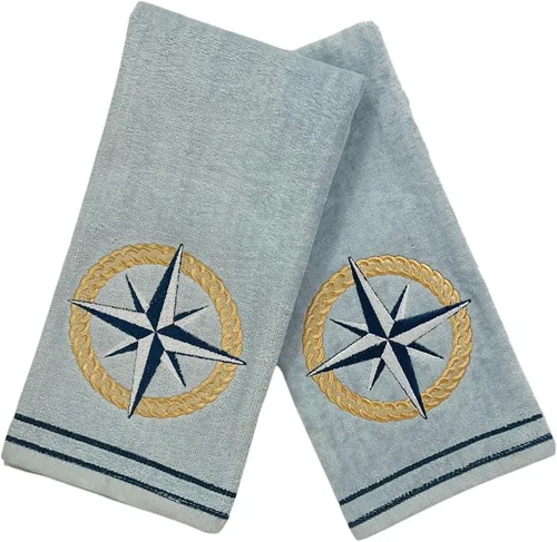 Vista 23 de Serafina Home Toallas de mano náuticas para huéspedes: Coastal Love Anchors The Soul, 2 piezas suaves y absorbentes