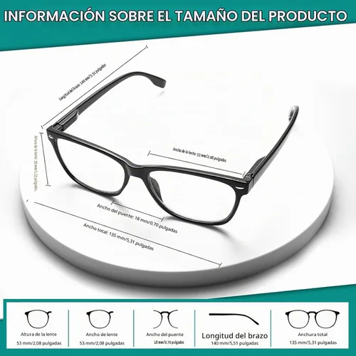 Vista 2 de Paquete de 3 Gafas de Lectura Progresivas Multifoco para Mujeres y Hombres con Bloqueo de Luz Azul, Bisagras de Resorte Multifoco, Lectores