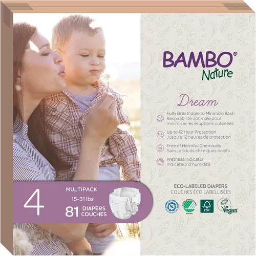 Vista 20 de Bambo Nature Pañales hipoalergénicos Dream Baby, pañales sostenibles con etiqueta ecológica de primera calidad, protección mejorada contra fugas
