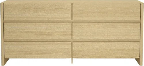 Vista 11 de Manhattan Comfort Linda - Cómoda moderna doble ancha para dormitorio con 6 cajones de almacenamiento, armario de madera de 72 pulgadas de largo