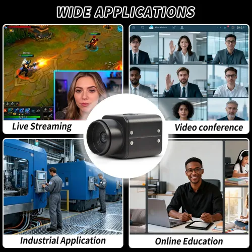 Vista 7 de MOKOSE Cámara HDMI, cámara de seguridad digital de HD 1080P 60FPS, cámara digital de la industria con lente de 0.126 in sin distorsión HD