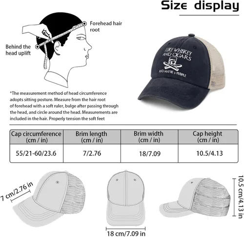 Vista 63 de Philysonic Funny Hat I Like Whisky and Cigars and Maybe 3 People Sombreros para Hombres Gorras de Béisbol Gorras Ajustables