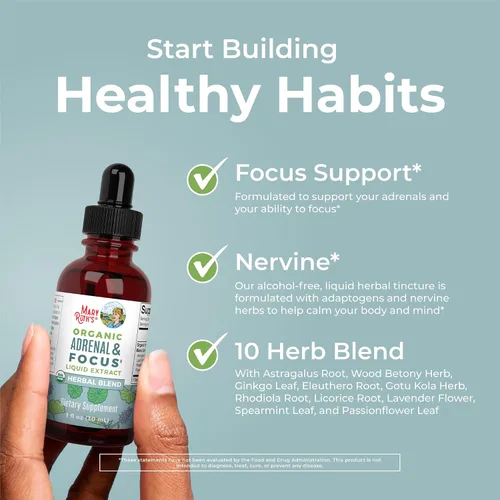 Vista 5 de MaryRuth Organics - Suplemento Nootrópico Cerebral Orgánico USDA para Adultos con Ginkgo Biloba y Astragalus Foco y Apoyo Adrenal Gotas