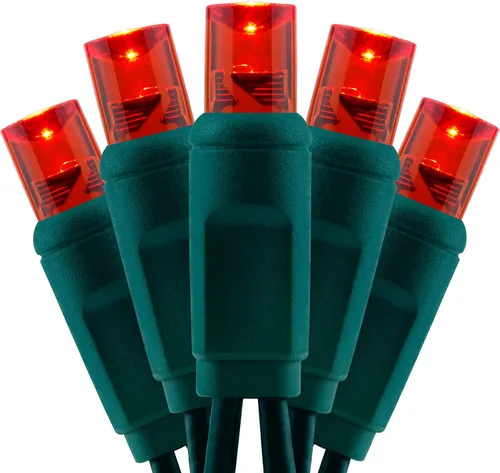 Vista 8 de YULETIME Luces LED de Navidad blancas frías de 0.197 in, 33 pies, 100 unidades de espacio de 4 pulgadas, de una sola pieza, de gran angular