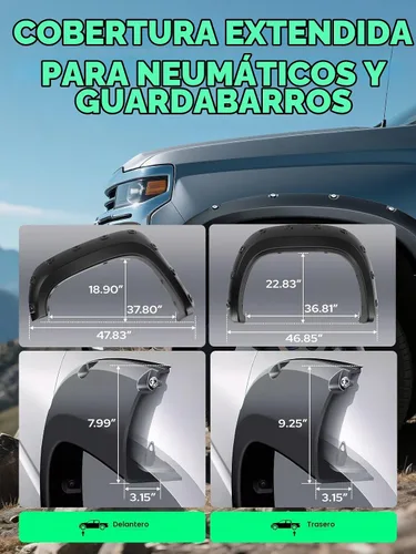 Vista 5 de YHTAUTO Guardabarros estilo remachado con pernos de bolsillo para Sierra