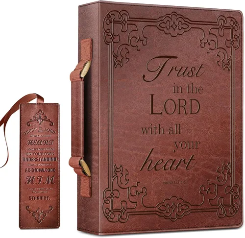 Vista 13 de FINPAC Funda grande clásica para la Biblia, de piel vegana, funda protectora de la Biblia con asa, regalo para hombres, mujeres, padre, madre