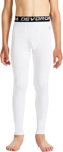 Vista 2 de DEVOROPA Leggings de compresión para niños y jóvenes, mallas deportivas con forro polar térmico