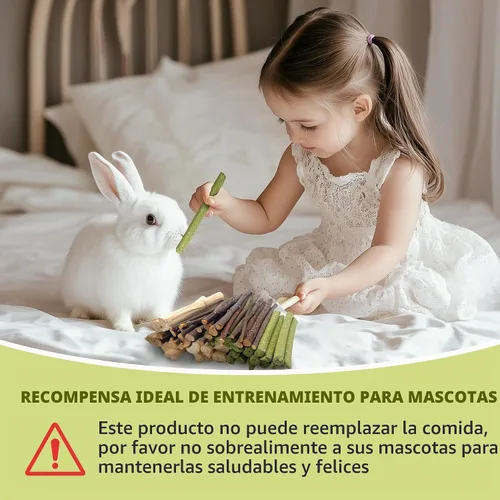 Vista 5 de Dulce bambú 8.82 oz madera molar natural golosinas juguetes para animales pequeños, conejos, conejos, hámster, rata, chinchillas
