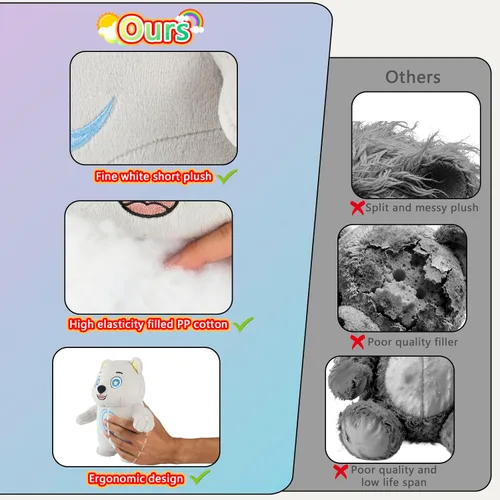 Vista 5 de Oso de peluche Moon Bear, lindas muñecas, suaves al tacto, exquisita artesanía, juguete de peluche cosido a mano, para todas las edades, diseño
