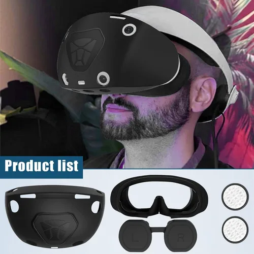 Vista 6 de VR Silicone Protective Cover Set Compatible with PlayStation VR2, PSVR2 Headset Cover & Silicone Face Cover & Lens Dust Cover & 2 Pack Controller