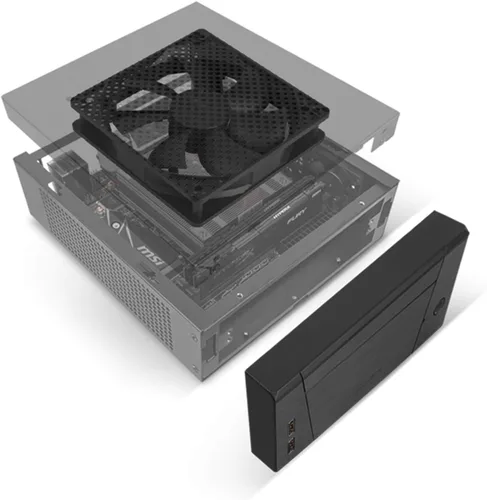 Vista 16 de Silverstone Funda Milo 10 Super Compact y Modular Mini-ITX, SST-ML10B