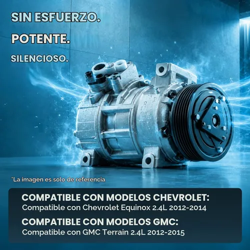 Vista 2 de Compresor de aire acondicionado A/C con embrague apto para Chevrolet Equinox 2.4L 2.4 2012-2014, apto para GMC Terrain 2.4L 2.4 2012-2015 12 13 14