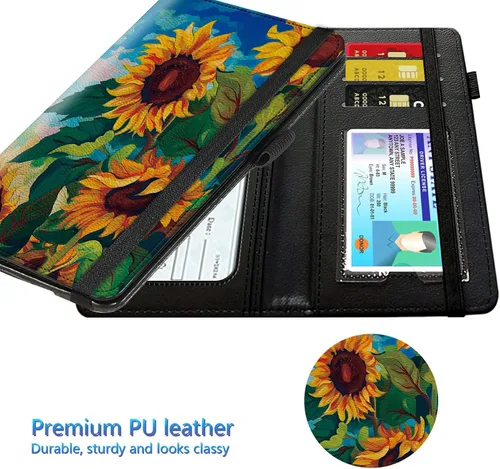Vista 35 de Funda para chequera para hombres y mujeres, cartera de cuero RFID con ranuras para tarjetas de crédito, soporte de cheques duplicados personales