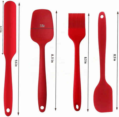Vista 6 de Juego de espátulas de silicona, raspadores resistentes al calor, utensilios de cocina de cocina Juego de espátulas de silicona, utensilios