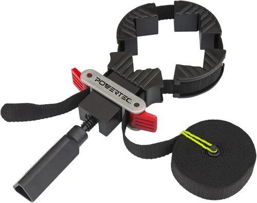 Vista 8 de POWERTEC Abrazadera de correa para suelo de madera, abrazadera de instalación para pisos con correa de nailon de 13 pies, fuerza de sujeción de 220