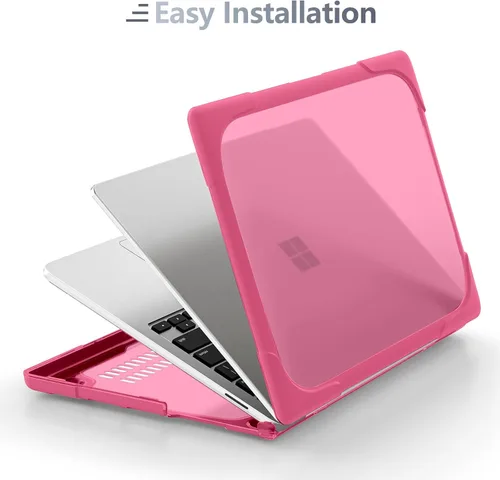 Vista 6 de Batianda Funda resistente para laptop Microsoft Surface 5 4/3ª pantalla táctil de 15 pulgadas con soporte plegable y cubierta de teclado, funda