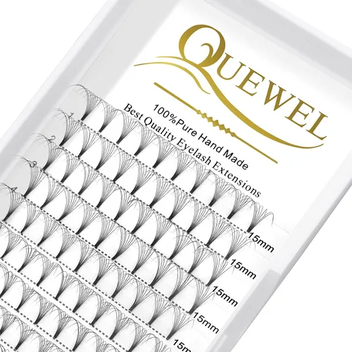 Vista 91 de QUEWEL Extensiones de Pestañas Prehechas en Ventilador, Extensiones de Pestañas Prehechas 3D de 0.07mm de Grosor, Rizado C, 8mm de Volumen