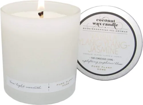 Vista 2 de Velas de bienestar veganas de vidrio esmerilado (cardamomo indonesio y vainilla)