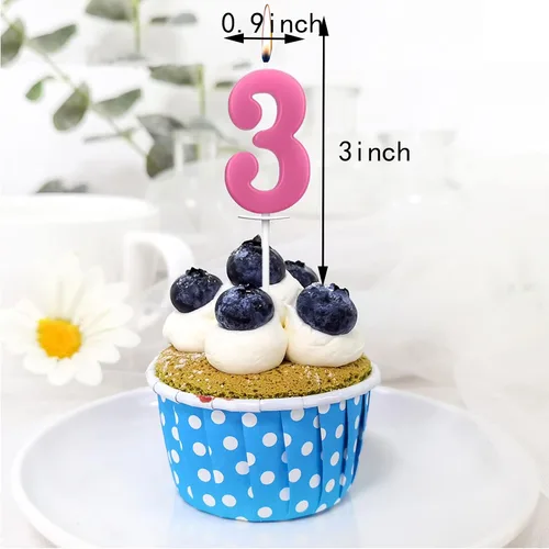 Vista 2 de 10 velas con números, velas coloridas para pastel de cumpleaños, número 0-9, decoración de tartas, número 0, 1, 2, 3, 4, 5, 6, 7, 8, 9