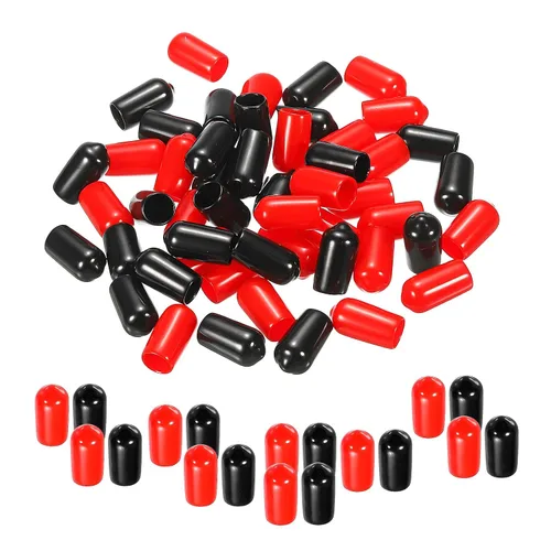 Vista 53 de MECCANIXITY 50 unids tapas de goma Surtido de 0.079 in PVC vinilo tornillo rosca protector para tornillo tornillo negro rojo