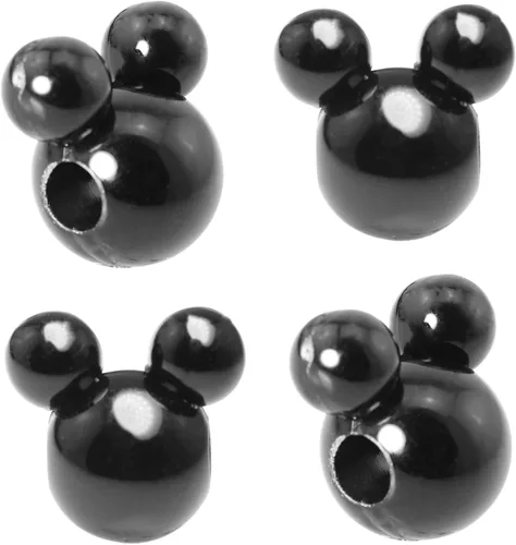 Vista 2 de 150 piezas de 0.591 in DIY pulsera collar joyería hecho a mano artesanía fabricación Mickey Mouse cabeza cuentas acrílicas agujero grande pastel