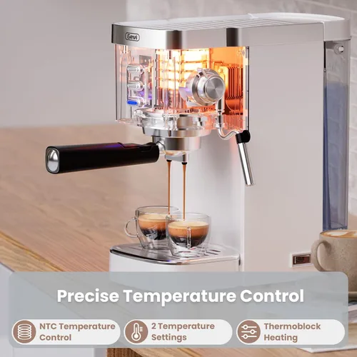 Vista 6 de Gevi - Máquina compacta de café expreso de 20 barras con espumador de leche para café con leche y capuchino